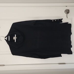 Anne Klein Black Cowl Neck Sweater with Button Accents